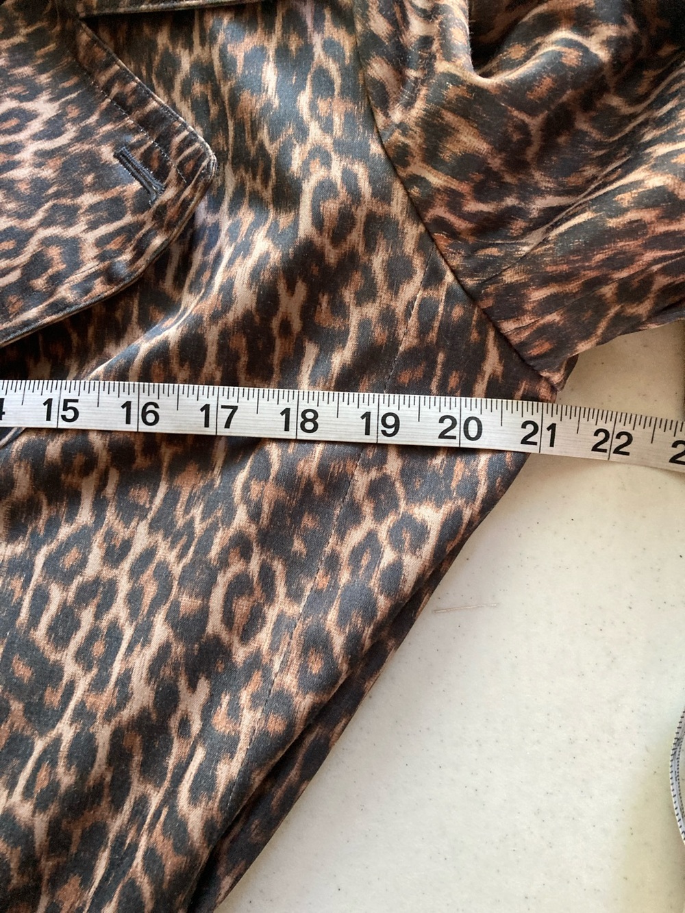 Talbots Leopard-Print Belted Trench Coat - Brown & Black - Picture 9 of 10